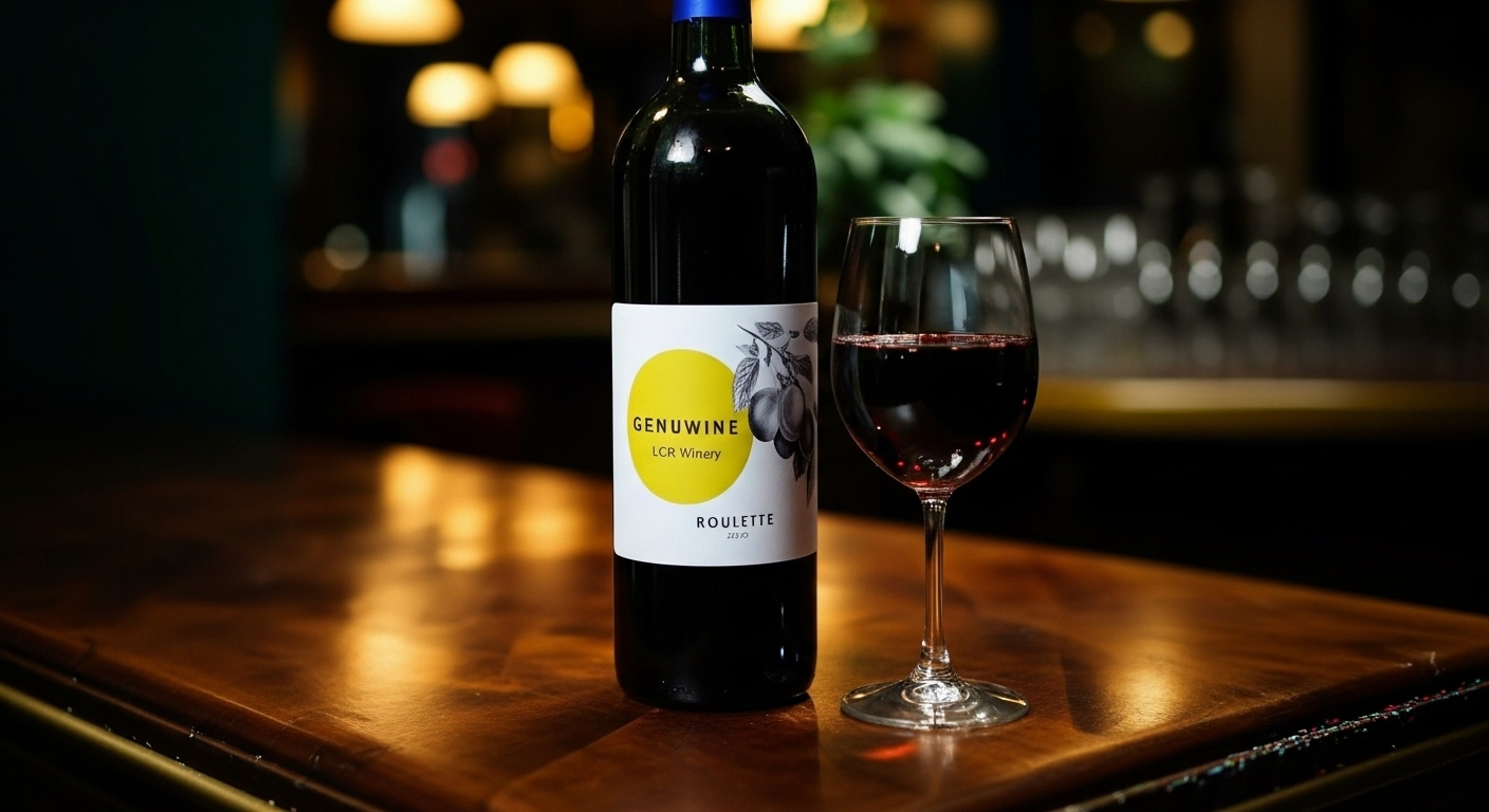 Roulette bottle in atmospheric bar lighting