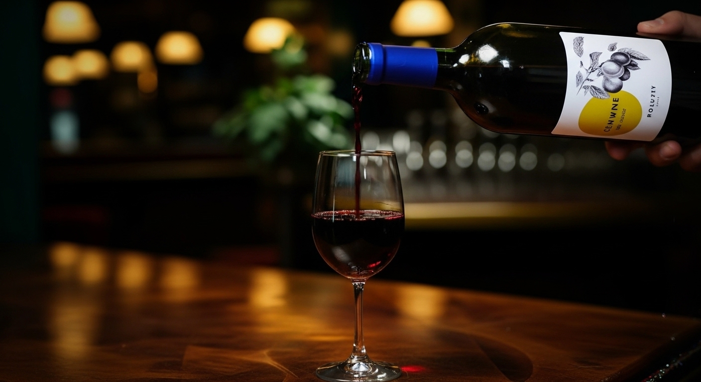 Pouring Roulette wine in restaurant setting